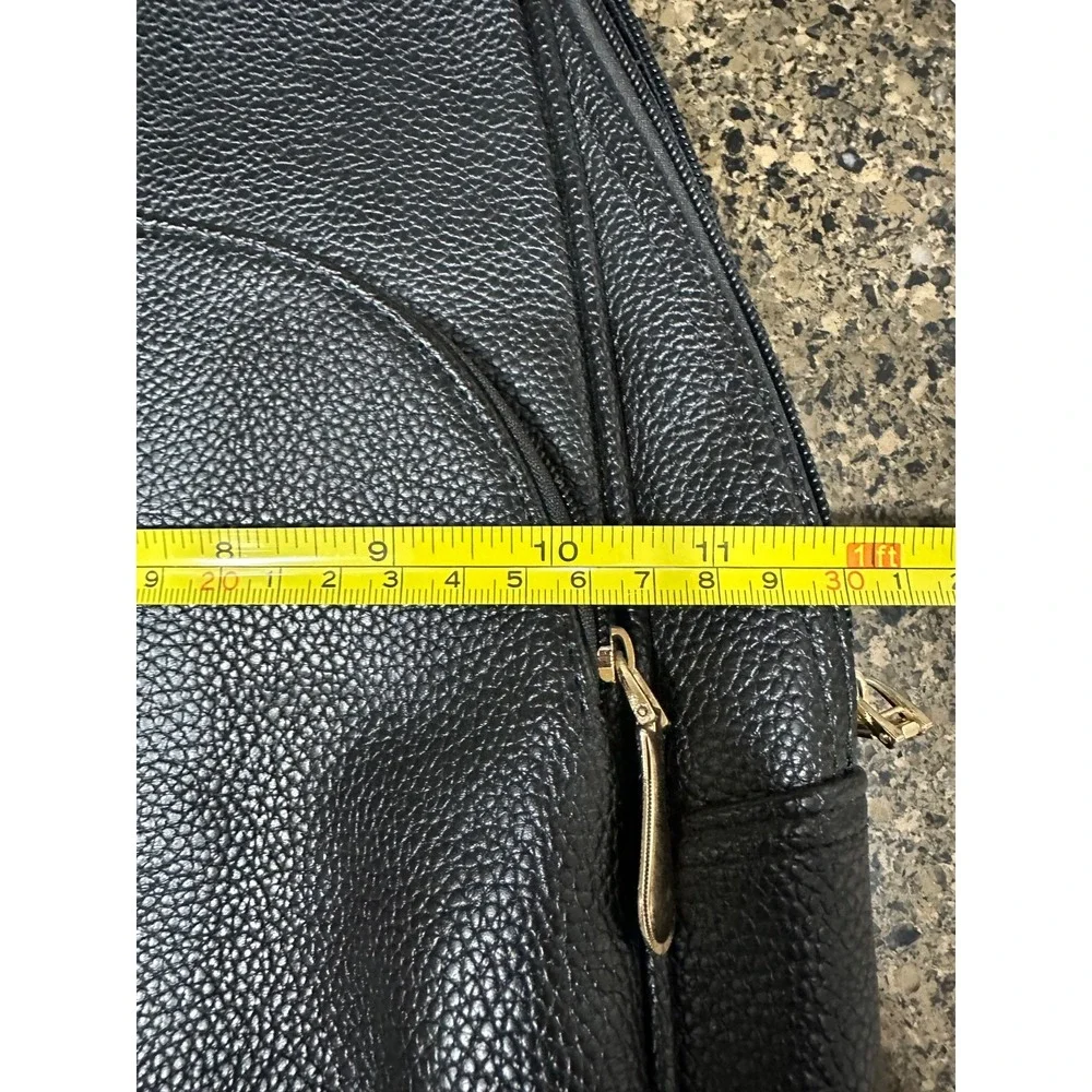 nevenka black leather‎ backpack